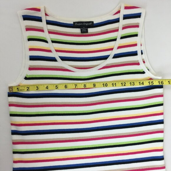 Designers Originals Muliticolor Striped Sleeveless Knit Sweater Tank - Picture 7 of 9